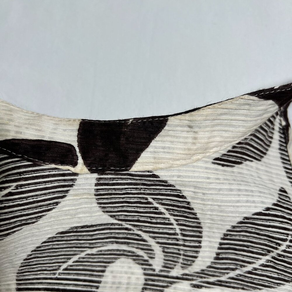 Max Mara Leaf Print Swing Dress Mini A-Line Retro Sleeveless Cotton Silk 4 Multi - Picture 11 of 11